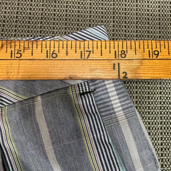 Cato Womens Size 16 Blue/White Striped Cropped Capri Pants - Picture 5 of 11